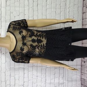 Maurices size medium black sheer short sleeved Blouse